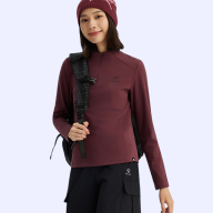 Женский лонгслив KELME Half-Open Long-sleeved T-shirt Burgundy - Женский лонгслив KELME Half-Open Long-sleeved T-shirt Burgundy