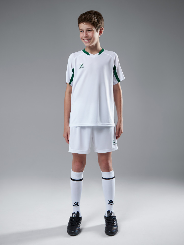 Детская футбольная форма KELME Football Suit (White/Green)