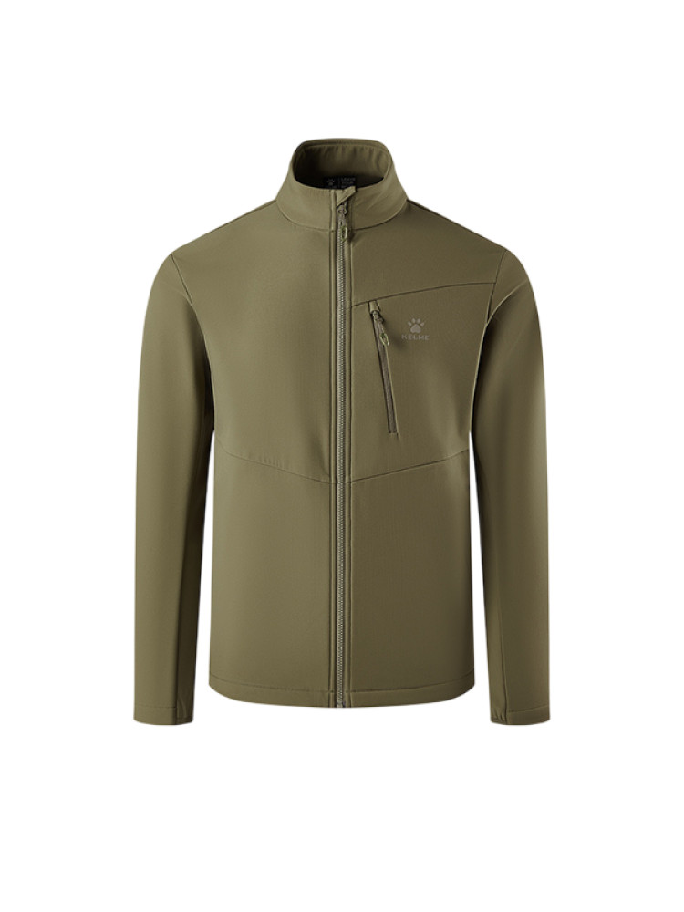 Демисезонная куртка KELME Stand-up Collar Fleece-lined Woven Coat Khaki