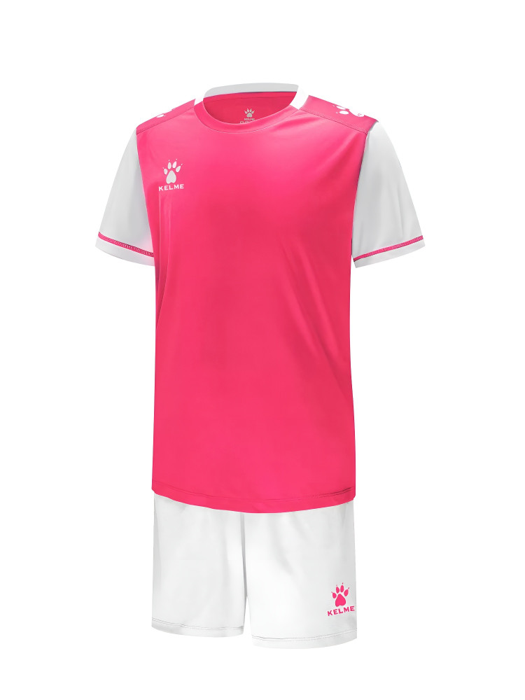 Детская футбольная форма KELME Short Sleeve Football Set Kids (Pink/White)