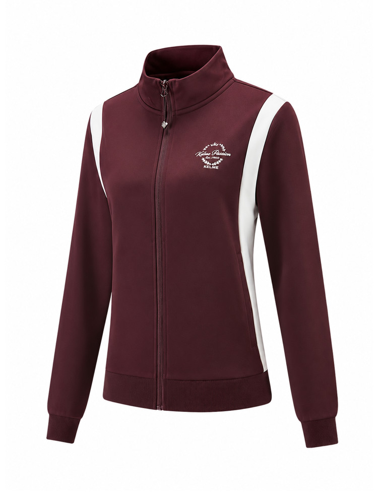 Толстовка KELME Stand-Up Collar Knit Cardigan Burgundy