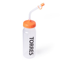 Бутылка для воды TORRES, SS1029, 750 мл, с трубкой, мягкий пластик, прозр., оранж. крышк - Бутылка для воды TORRES, SS1029, 750 мл, с трубкой, мягкий пластик, прозр., оранж. крышк