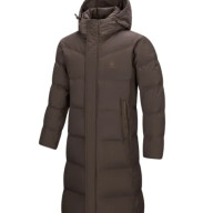 Пуховик KELME Long Down Jacket (Hooded) Dark Brown - Пуховик KELME Long Down Jacket (Hooded) Dark Brown