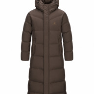 Пуховик KELME Long Down Jacket (Hooded) Dark Brown - Пуховик KELME Long Down Jacket (Hooded) Dark Brown