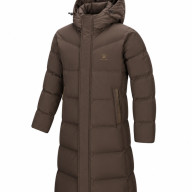Пуховик KELME Long Down Jacket (Hooded) Dark Brown - Пуховик KELME Long Down Jacket (Hooded) Dark Brown